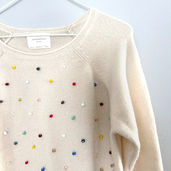 Springfield Sweaters - Springfield Knit Sweater Color Beaded Embellished Cottagecore Grandmacore Size S